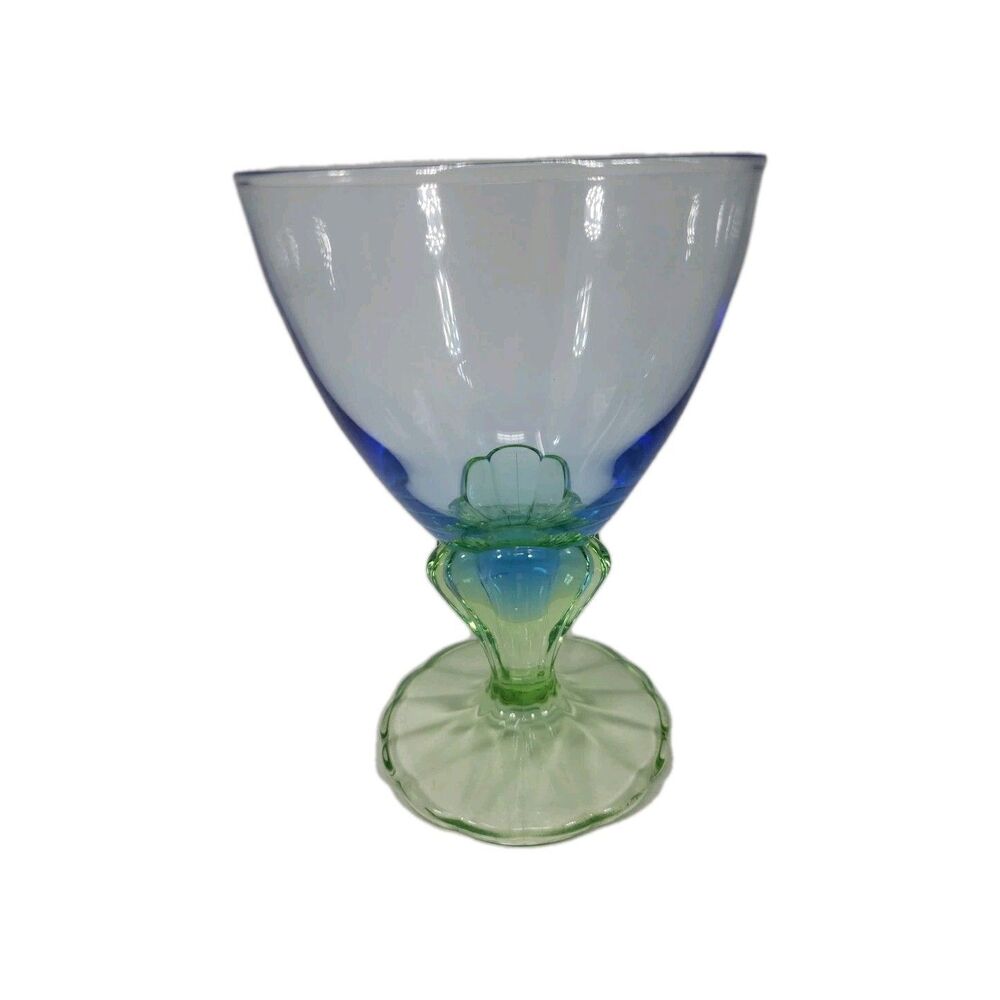 Bormioli Rocco Bahia Blue Green Stem Footed Parfait Sherbet Glass Replacement